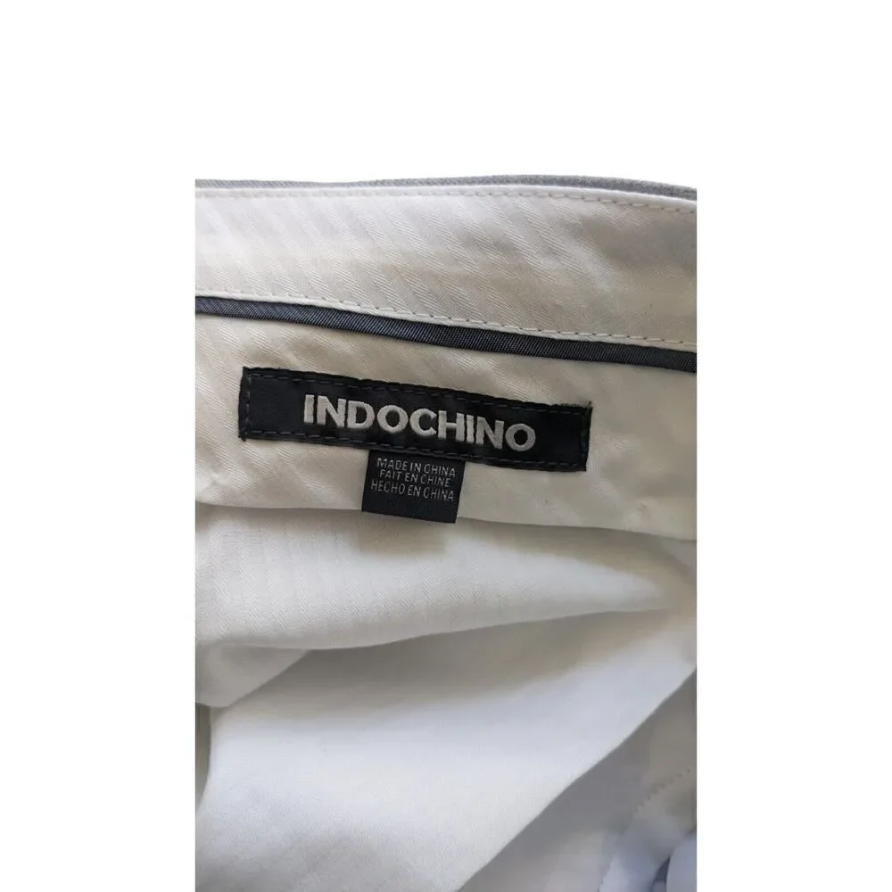 Indochino Mens‎ Gray Flat Front Wool Dress Pants Houndstooth Sz 36 X 31